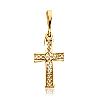 Золотой крестик с россыпью фианитов 1,4,0751
