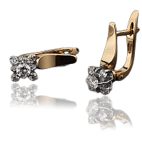 Серьги из красного золота с бриллиантами 023138