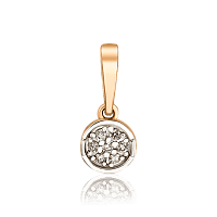 Золотий мініатюрний кулон з діамантами 035228