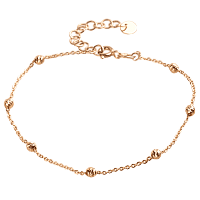 Нежный золотой браслет с шариками универсального размера 033248