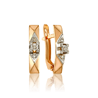 Женские серьги с комбинированного золота с камнями 033465