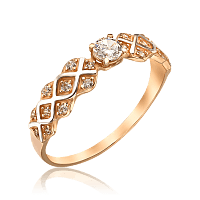 Женское золотое кольцо с фианитами 035781