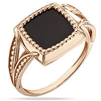 Завораживающе золотое кольцо с агатом 034393