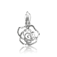 Срібна підвіска Троянда з алмазним гарвіюванням 034954
