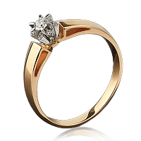 Кольцо из красного золота с бриллиантами 1023