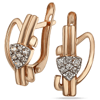 Женские сережки из золота на английской застежке 033602