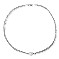 Серебряное колье на шею цепочки с шариком 034932