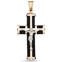 Золотой крест с каучуком Распятие 940011
