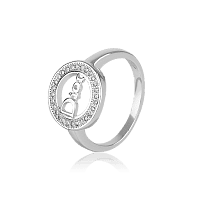Серебряное кольцо в стиле Dior с фианитами 027974