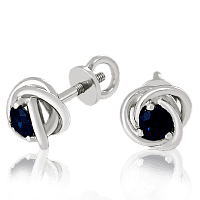 Золотые серьги с сапфиром 023380