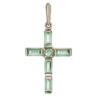 Золотой кулон с зеленым аметистом 023746