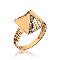 Кольцо золотое Пирамида с перфорацией 034065