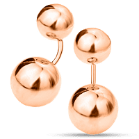Золотые серьги серьги шарики в красном золоте, в стиле Dior 470143