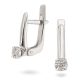 Серьги в белом золоте с круглым бриллиантом на английской застежке 040876 детальное изображение ювелирного изделия Золотые серьги с бриллиантами