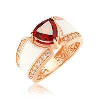 Женское кольцо из золота 585 с эмалью и фианитами Орнелла 033855