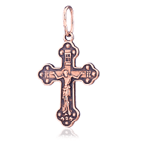 Золотой православный крест с чернением 024646