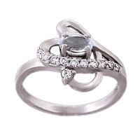 Серебряное кольцо с топазом 4552