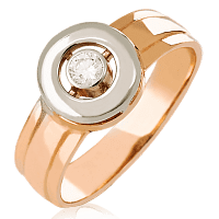 Золотое кольцо с бриллиантом 023824