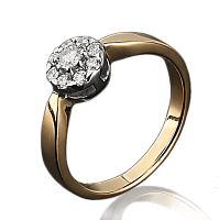 Кольцо из красного золота с бриллиантами 1072