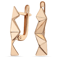 Золотые серьги в виде Оригами 034700