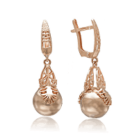 Золотые серьги подвески Шарик 028893