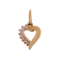 Золотий кулон Серце з фіанітами 62016