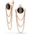 Золотые серьги с чёрным агатом и цепочками Fashion 041166 детальное изображение ювелирного изделия Золотые серьги с агатом Золотые серьги с чёрным агатом и цепочками Fashion 041166 детальное изображение ювелирного изделия Золотые серьги с агатом