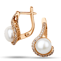 Золотые серьги с жемчугом 5124150