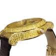 Золотий годинник жіночий з ремінцем з натуральної шкіри 036123 детальне зображення ювелірного виробу