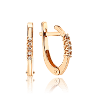 Золотые серьги с бриллиантами Безупречность 035229