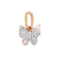 Золотой кулон Бабочка с фианитами 62287