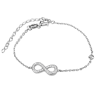 Женский серебряный браслет с симоволом Бесконечность с фианитами 925 пробы 039762