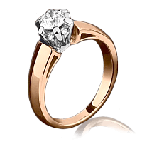 Кольцо из красного золота с бриллиантами 1022