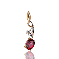 Золотой кулон Эстелла с розовым топазом 033533