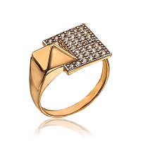 Кольцо золотое в геометрическом дизайне Барбара 034066