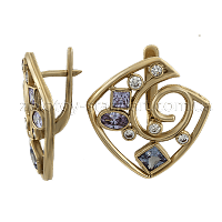 Золотые серьги с цирконием 102268