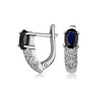 Золотые серьги с сапфиром и бриллиантами 2426/1