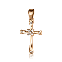 Золотий хрестик з діамантами s31009