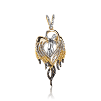 Золотой кулон в жёлтом золоте Ангел с фианитами 025257