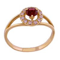 Золотое кольцо с родолитом 376213