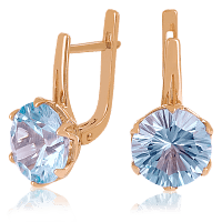 Золотые серьги с топазом 023454