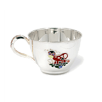 Серебряная детская чашечка Коровка с колокольчиком 031795