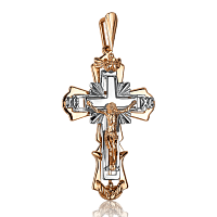 Золотой крест нательный Распятие 1,4,0396