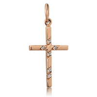 Золотой крестик с цирконием 024194