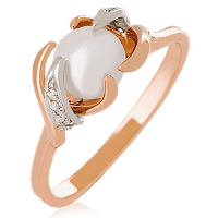 Золотое кольцо с жемчугом 023990