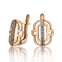 Женские серьги с фианитами в золоте 585 пробы 033729