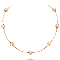 Женское жесткое колье с шариками в красном золоте 585 пробы 039742
