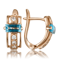 Золотые серьги с топазом 501610