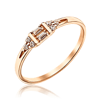 Золотое кольцо с фианитами 035927