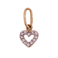 Золотой кулон Сердце с фианитами 62144